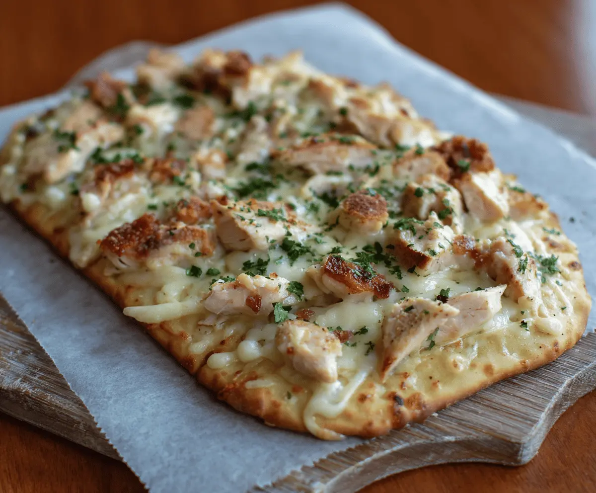 Easy Chicken Alfredo Flatbread
