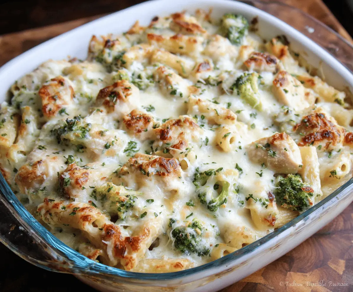 Creamy Chicken Broccoli Alfredo Bake