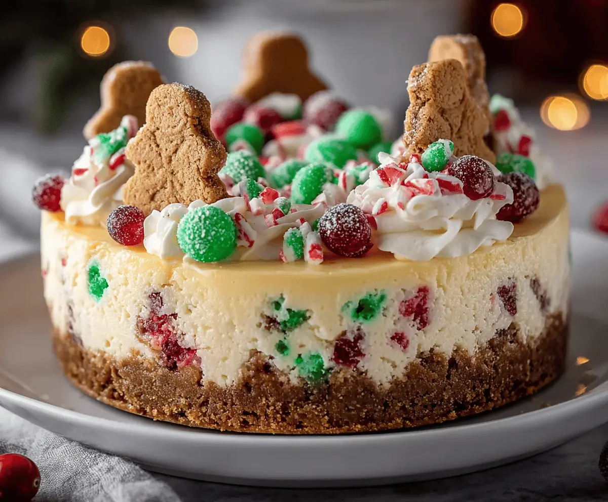 Easy Christmas Sugar Cookie Cheesecake