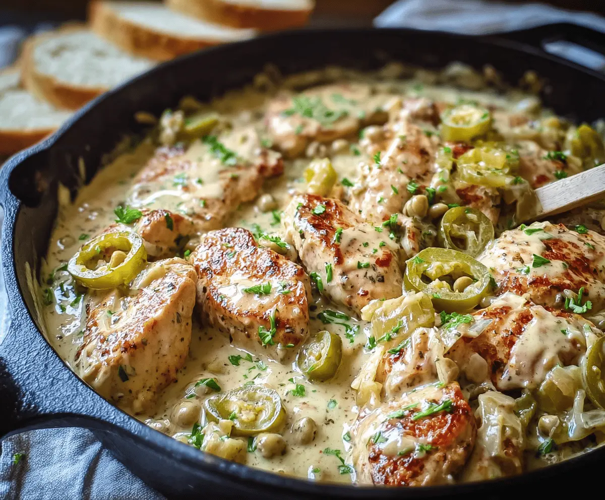 Creamy Pepperoncini Chicken Skillet