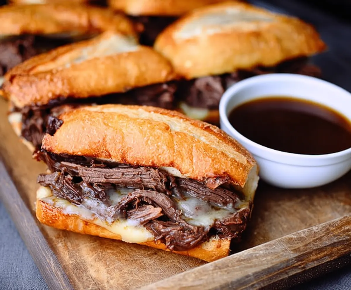 Easy Crock Pot French Dip Sandwiches