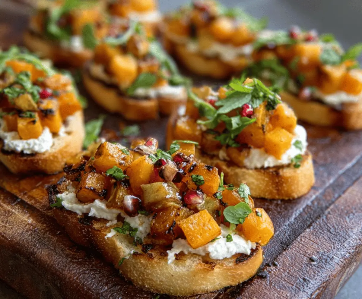 Fall Bruschetta with Butternut Squash & Apples