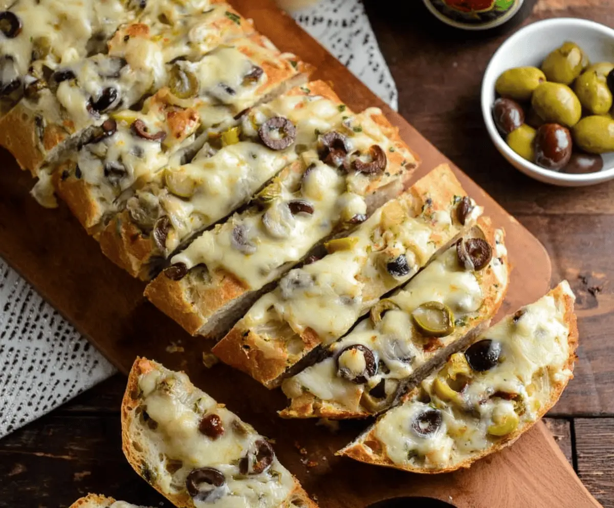 Easy Olive Cheese Bread Appetizer