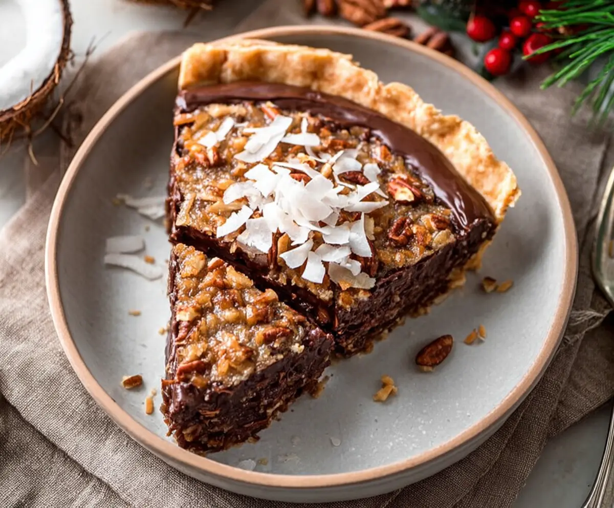 Delicious no-bake German chocolate pie perfect for Christmas celebrations
