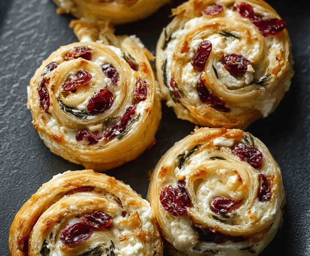 Flaky Cranberry Cream Cheese Pinwheels