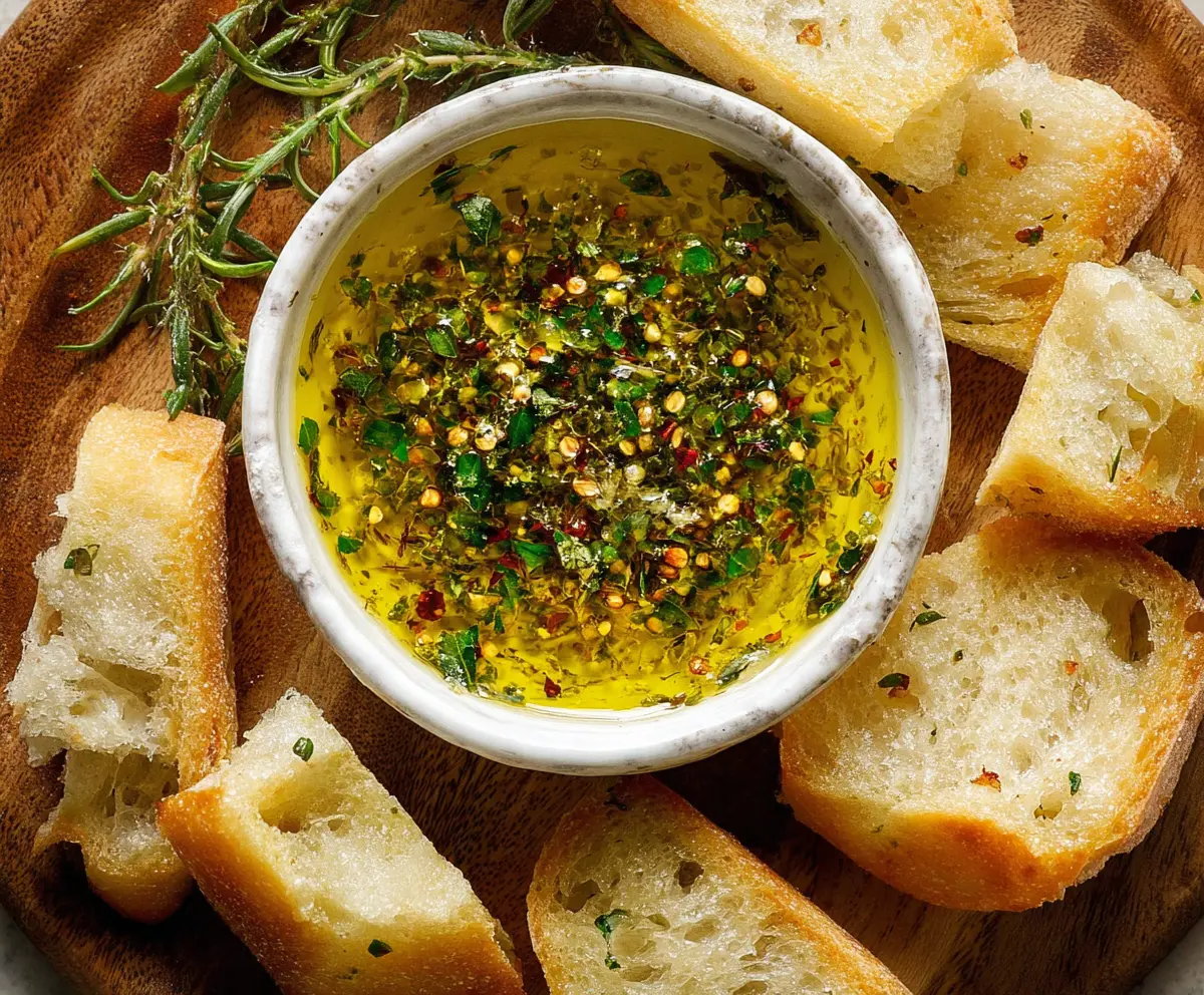 Easy Garlic Olive Oil Dip Recipe