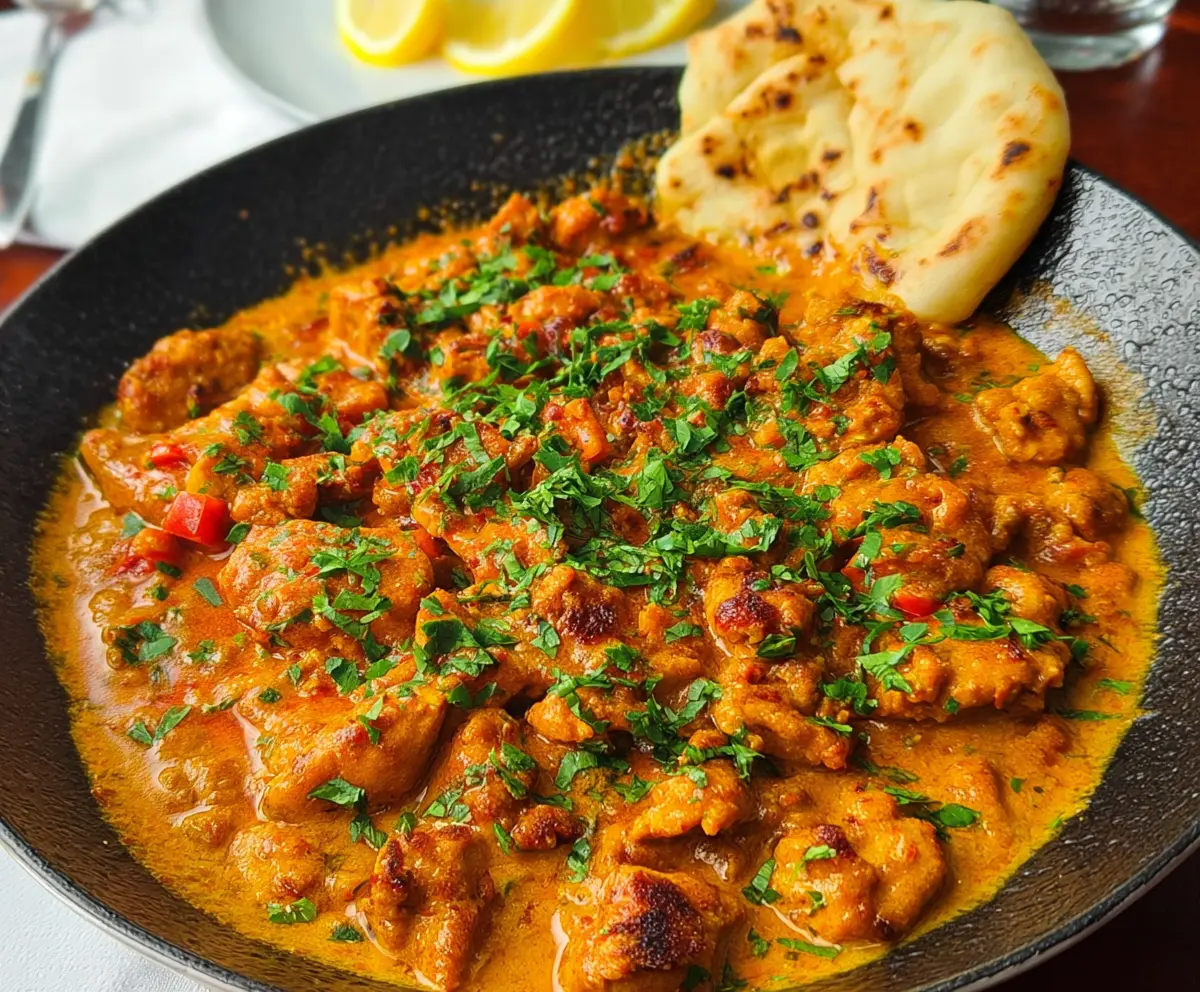 Delicious Gordon Ramsay Chicken Tikka Masala served on a plate with aromatic spices.
