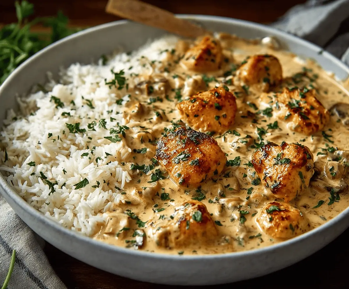 Creamy Smothered Chicken and Rice Recipe