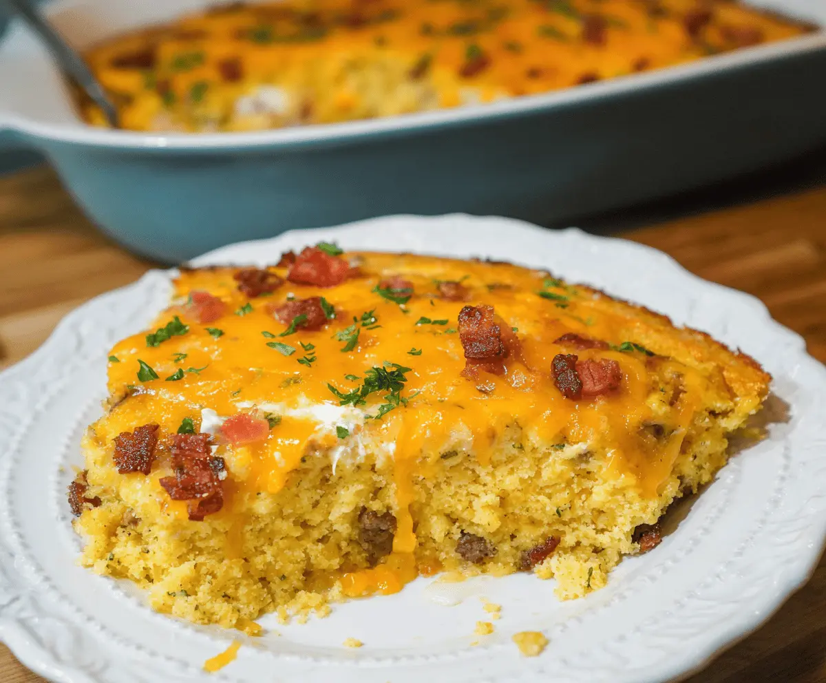 Easy Loaded Cornbread Casserole Recipe