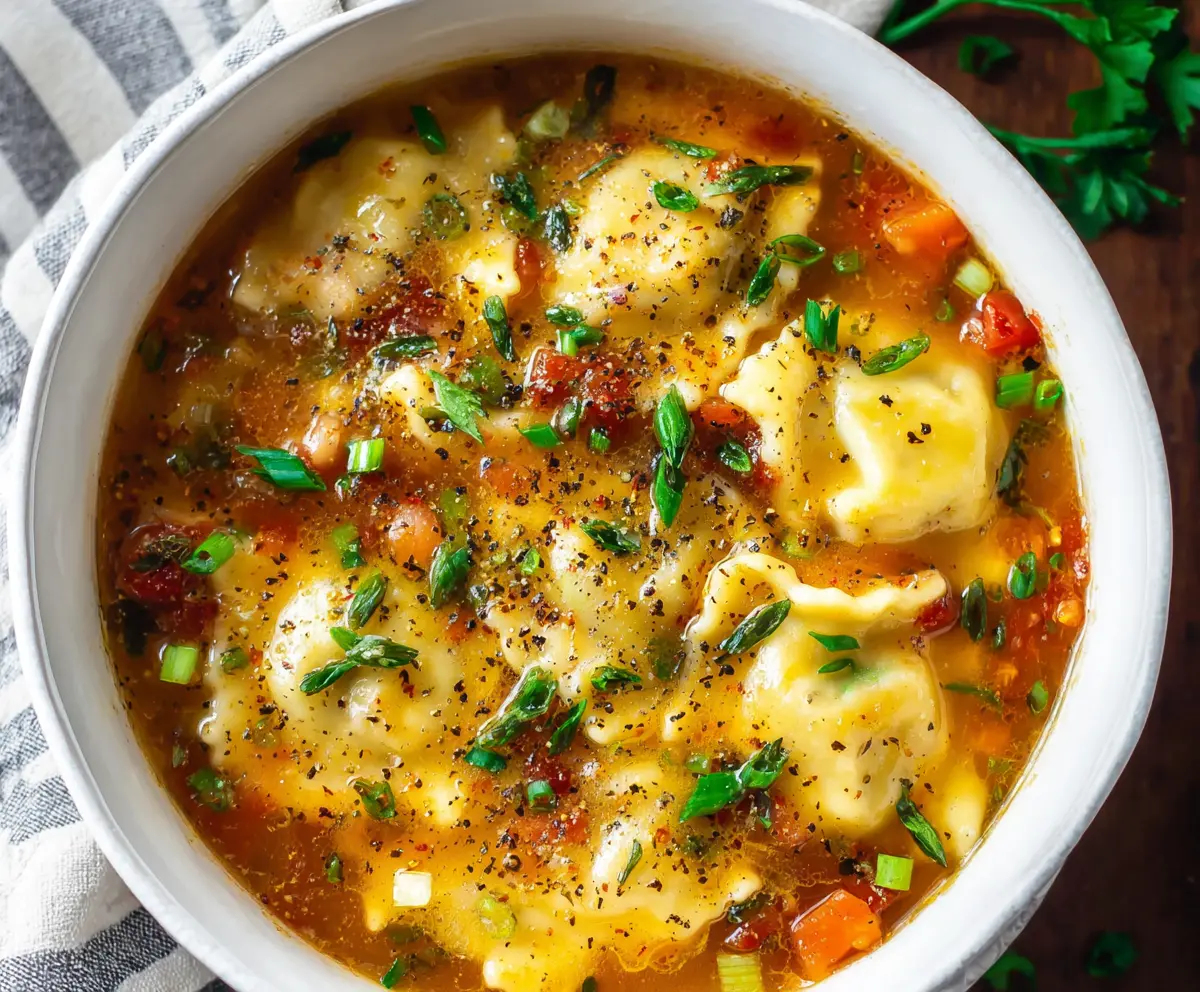 Easy One Pot Ravioli Soup