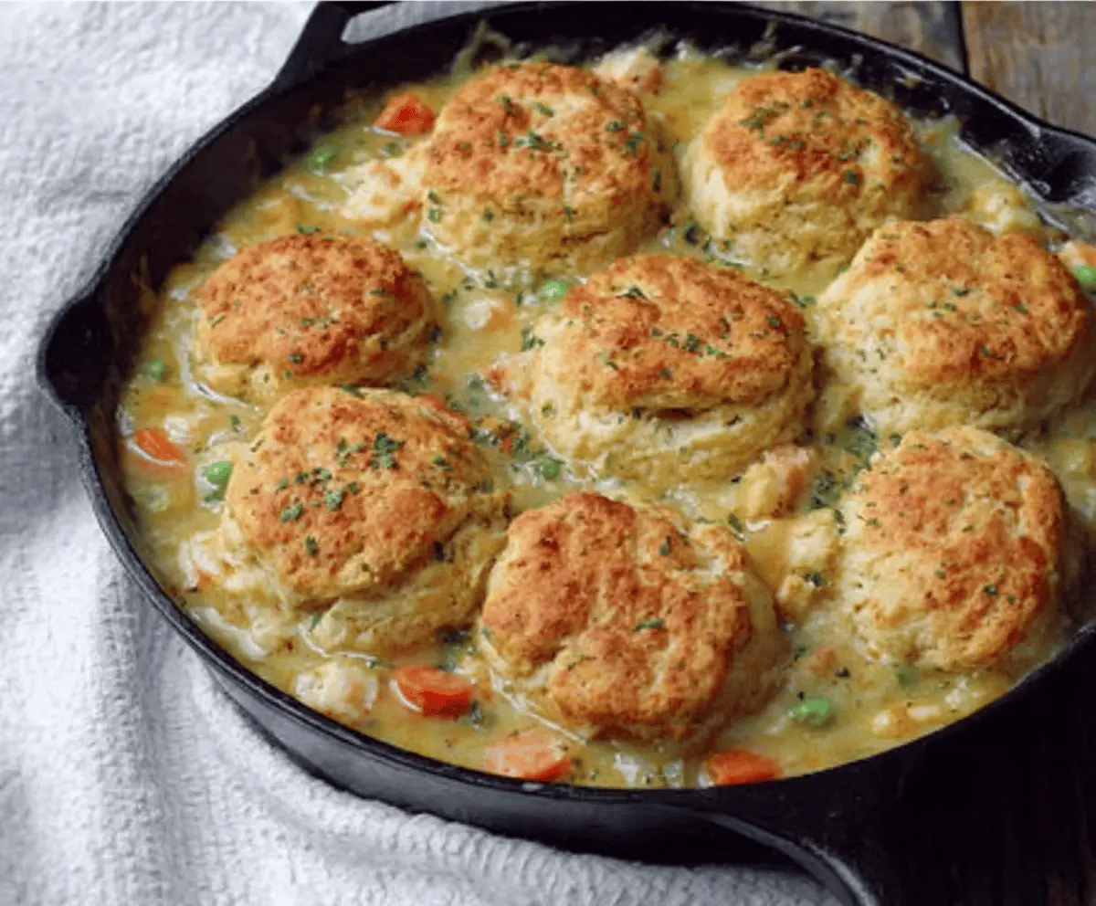 Creamy Chicken Pot Pie with Red Lobster Biscuits