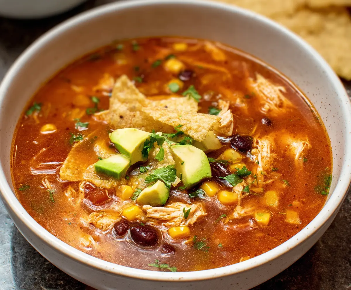 Easy Savory Chicken Tortilla Soup