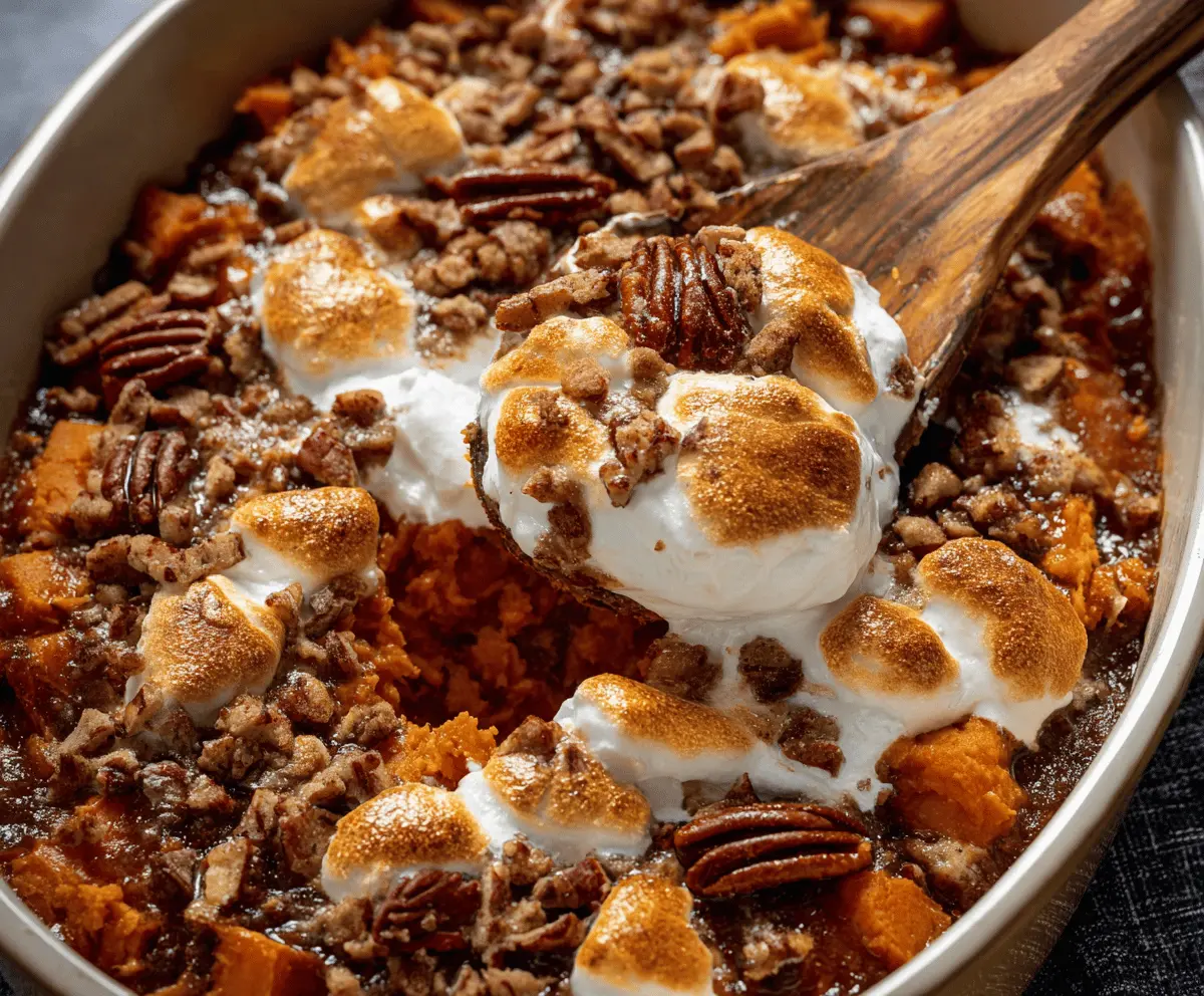 Easy Southern Maple Sweet Potato Casserole