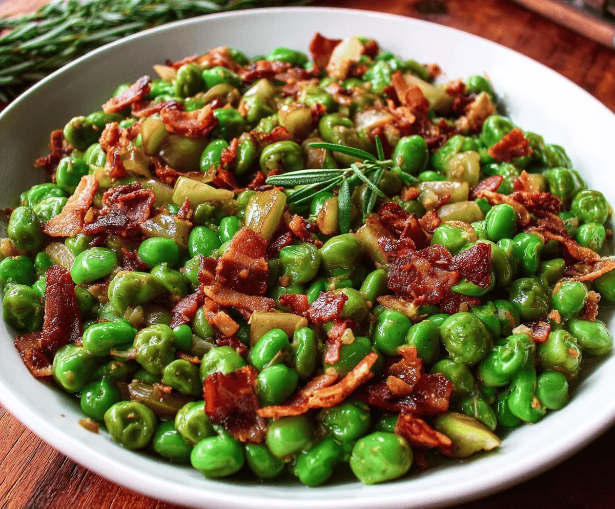 Thanksgiving Peas with Pear & Pancetta