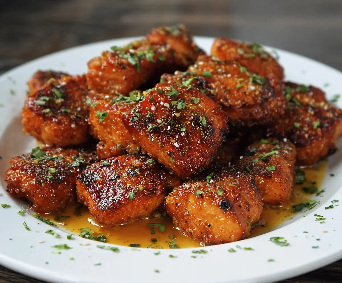 Crispy Honey Garlic Salmon Bites