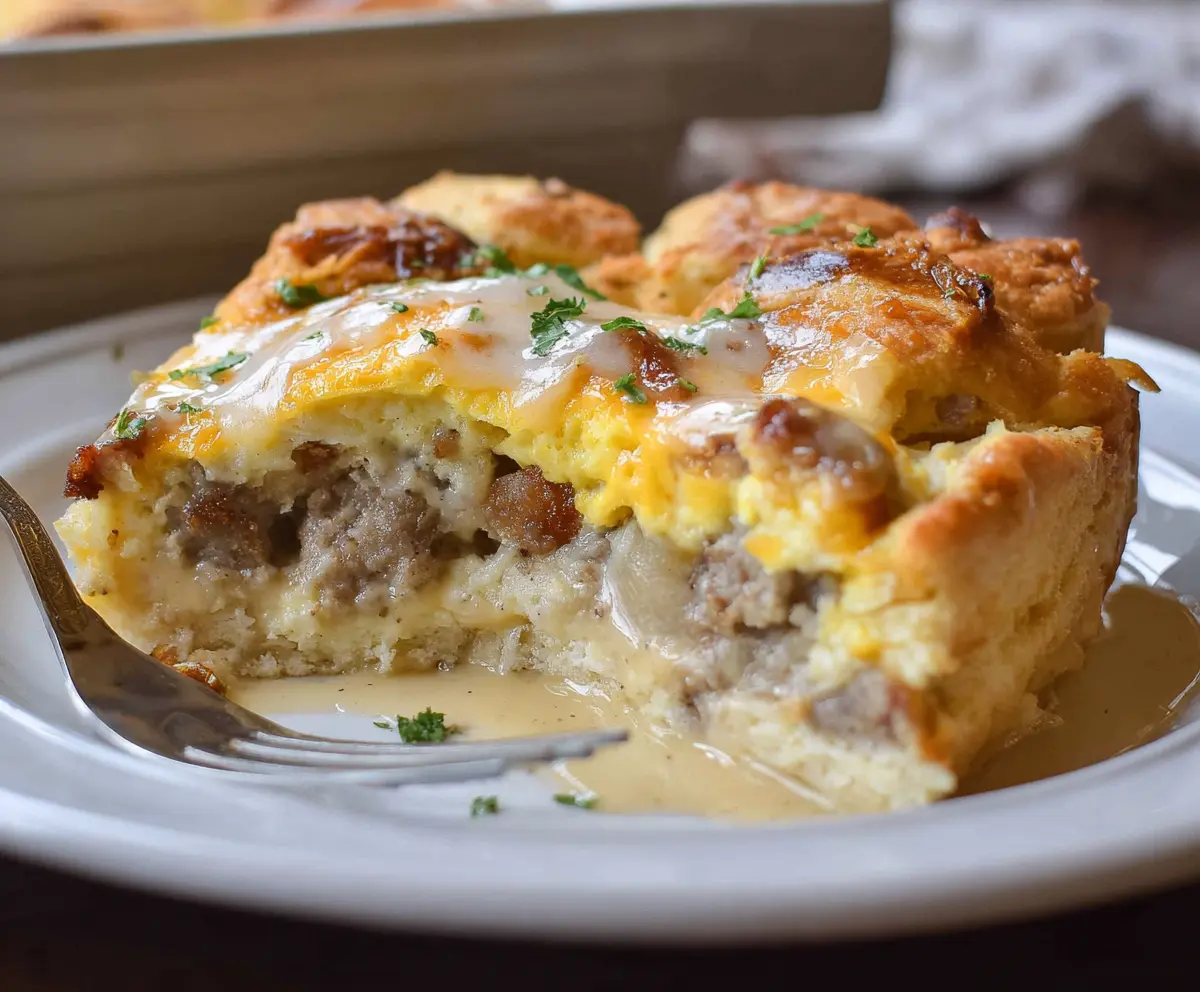 Easy Biscuits and Gravy Casserole