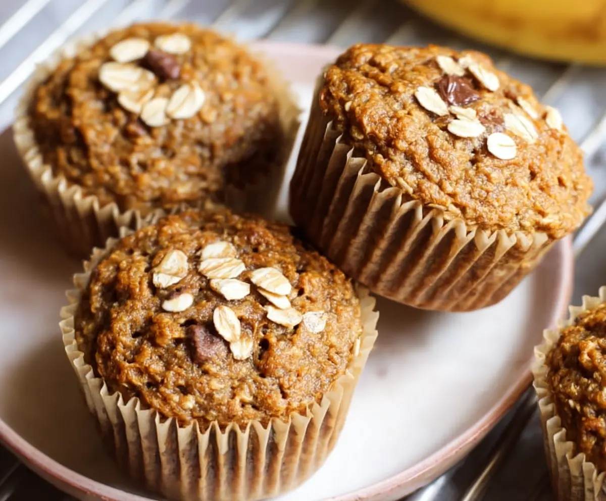 Healthy Banana Oatmeal Muffins No Blender