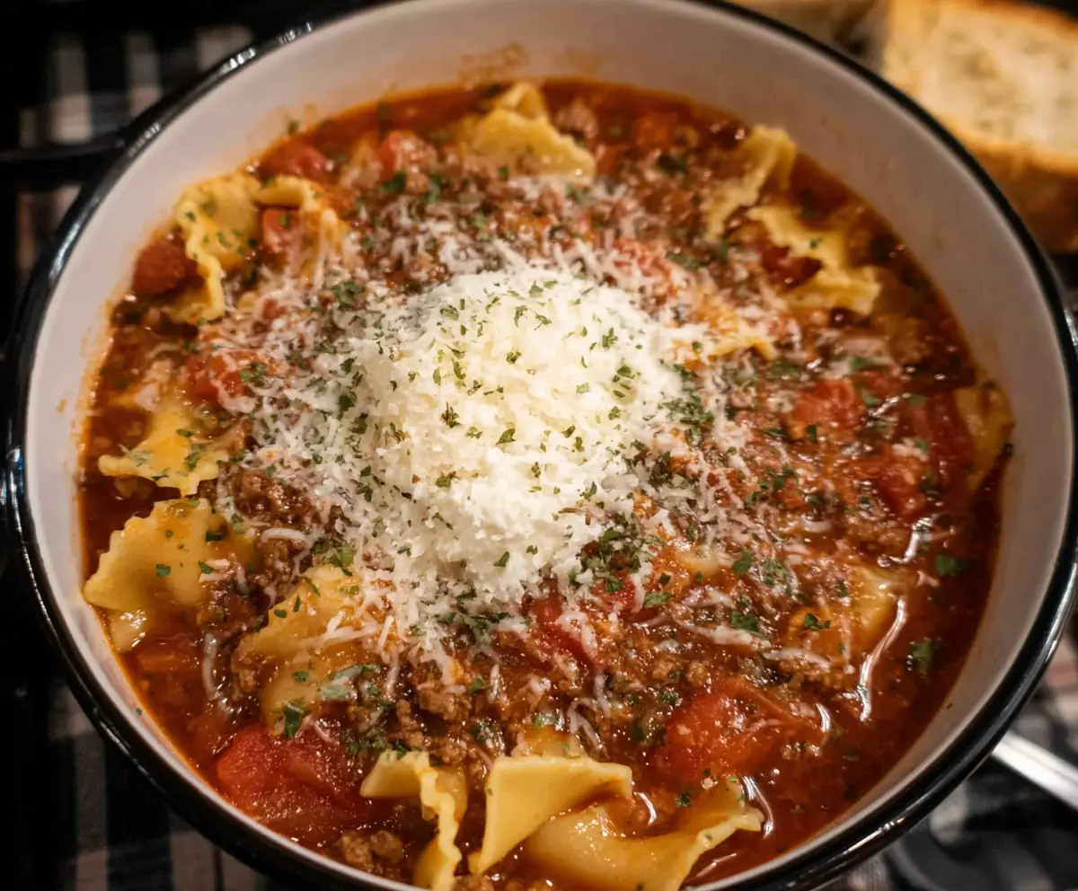 Easy Crockpot Lasagna Soup