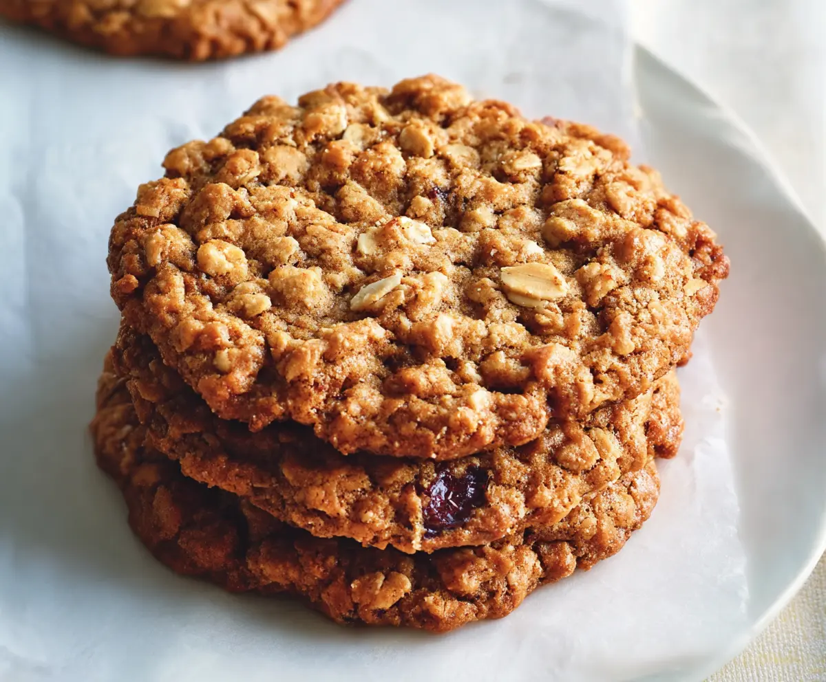 Delicious homemade oatmeal cookies with raisins and chocolate chips on a rustic wooden table.