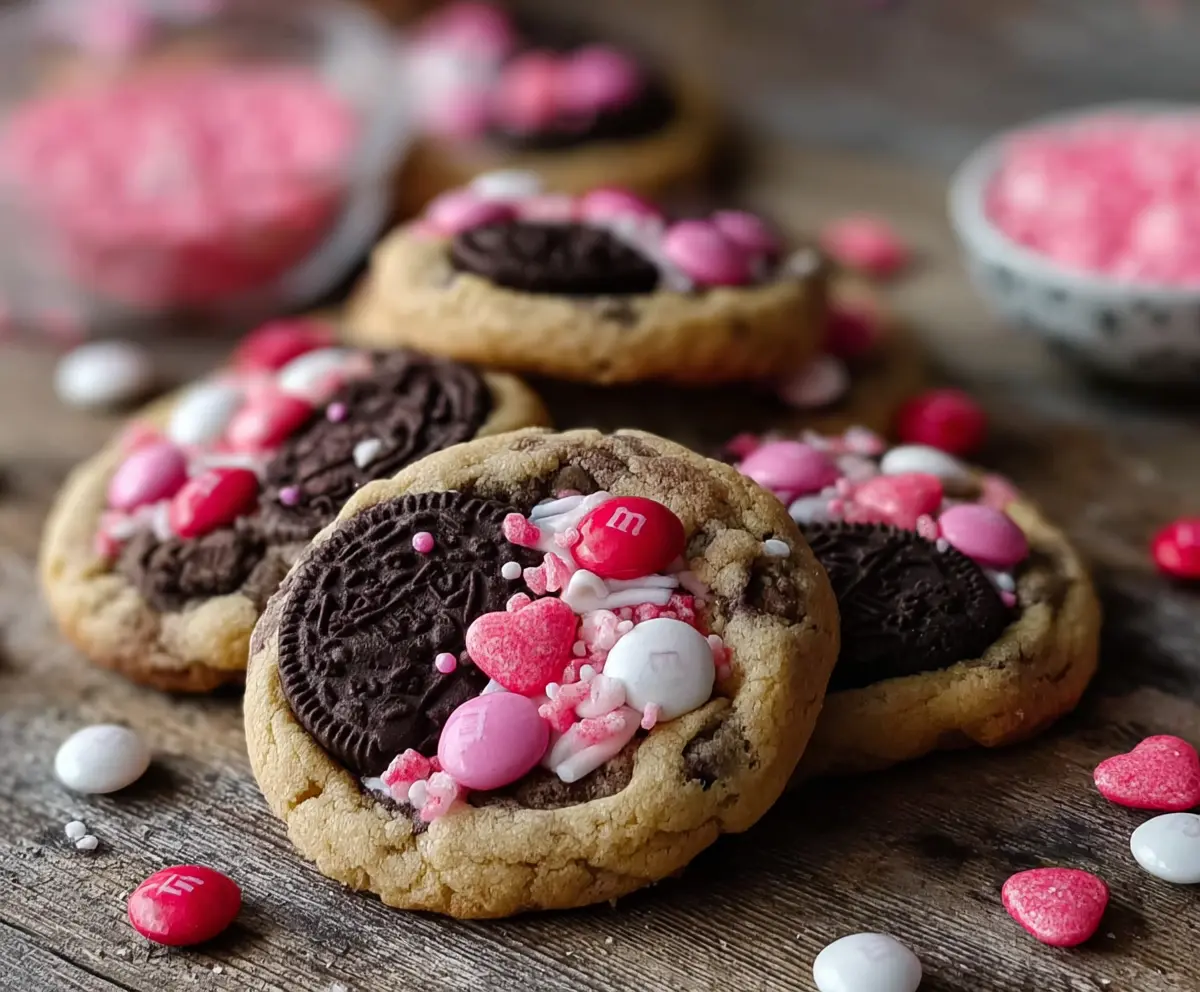 Valentine's Day Oreo M&M Cookies