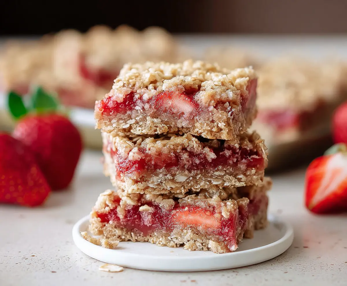 Healthy Vegan Strawberry Oat Bars