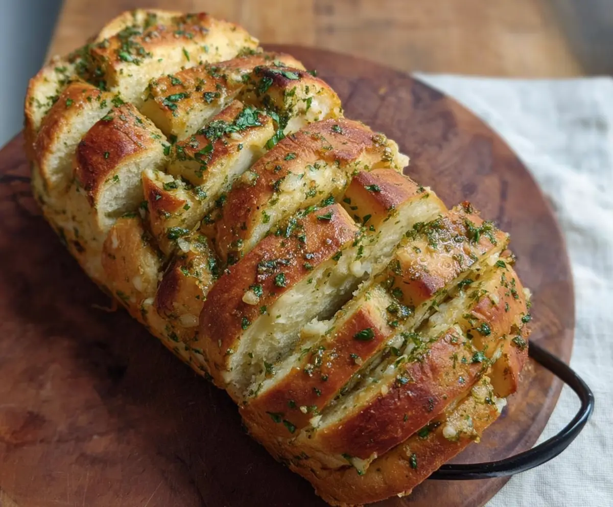 Easy Sourdough Garlic Pull Apart Bread