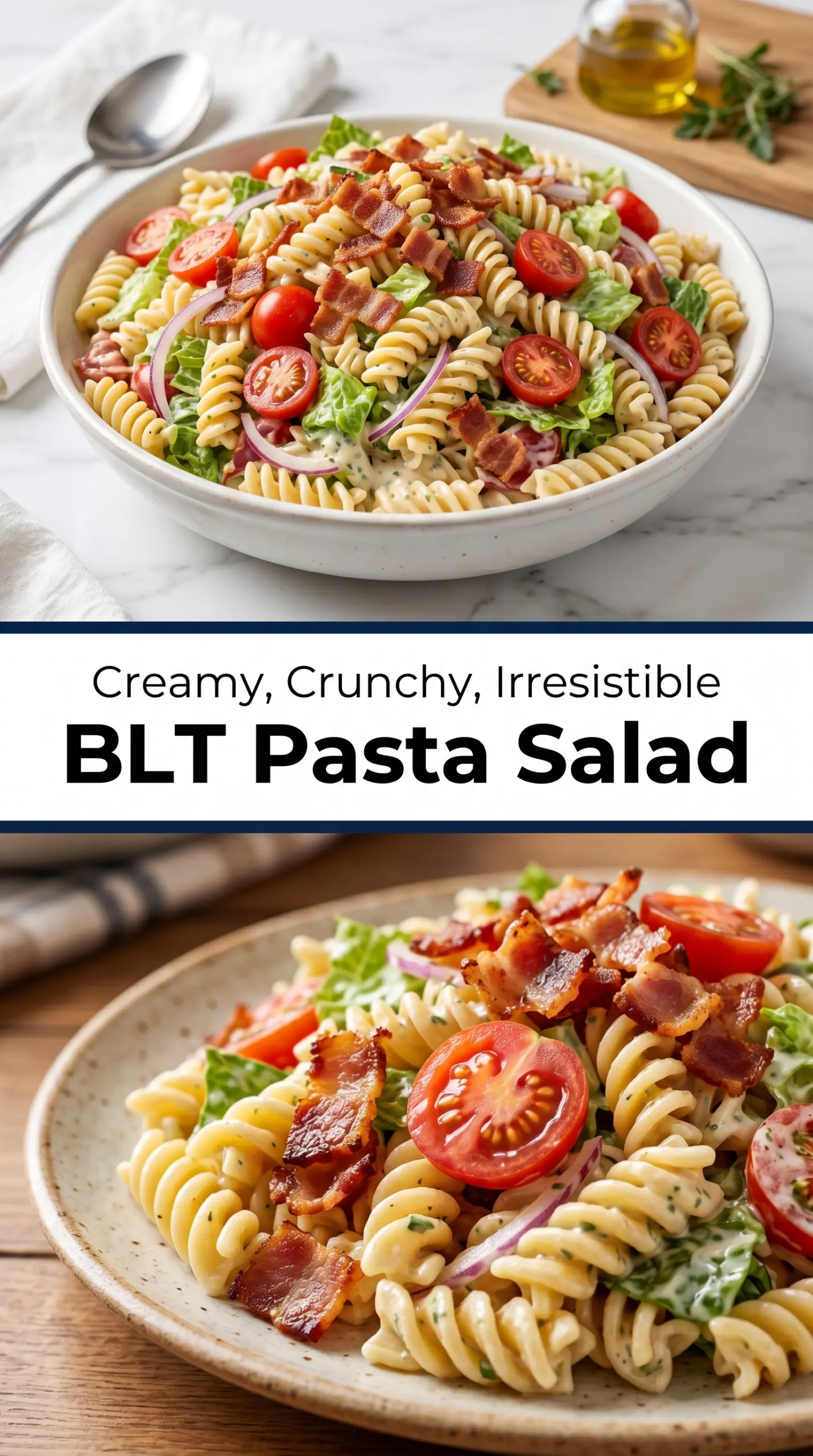 BLT Pasta Salad creamy crunchy bacon