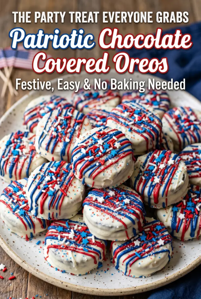 Patriotic-Themed Chocolate Covered Oreos