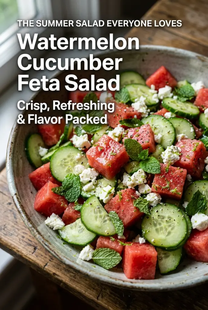 Watermelon Cucumber Feta Salad