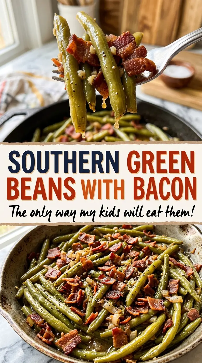 Southern Green Beans with Bacon, slow-simmered side